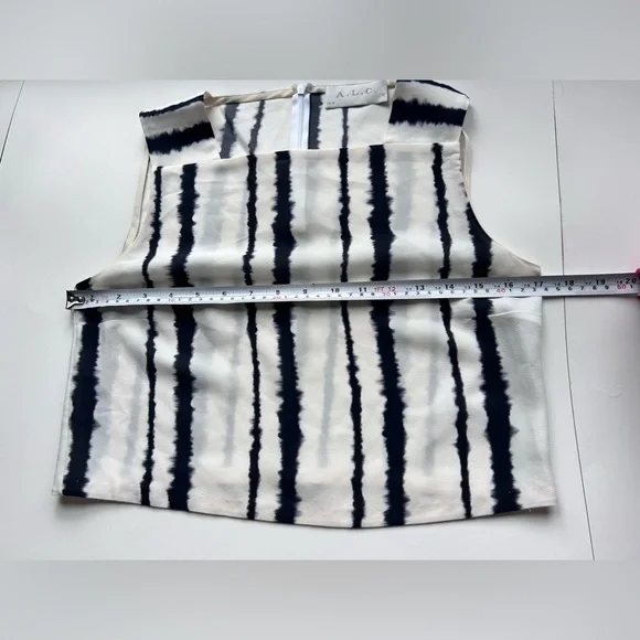 ALC silk 2 pieces set top and skirt White Black Stripe  Size 0 xs Tie Dye - Picture 5 of 10